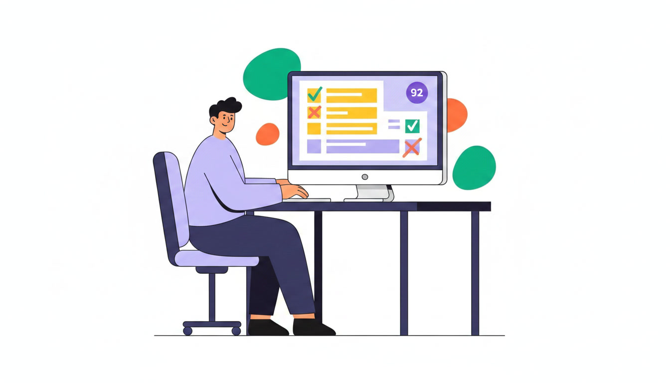 On-screen marking digital evaluation illustration